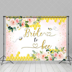 Aperturee - Aperturee Bride To Bee Honeycomb Floral Bridal Shower Backdrop