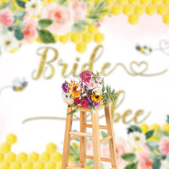 Aperturee - Aperturee Bride To Bee Honeycomb Floral Bridal Shower Backdrop
