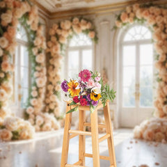 Aperturee - Aperturee Bright Auditorium Flower Arch For Wedding Backdrop