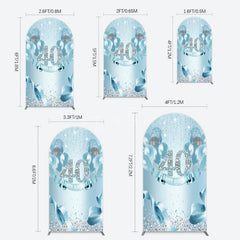 Aperturee - Aperturee Bright Blue Glitter Balloon Birthday Arch Backdrop