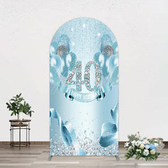 Aperturee - Aperturee Bright Blue Glitter Balloon Birthday Arch Backdrop