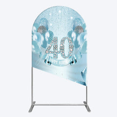 Aperturee - Aperturee Bright Blue Glitter Balloon Birthday Arch Backdrop