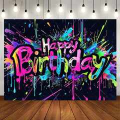 Aperturee - Aperturee Bright Color Pop Style Graffiti Birthday Backdrop