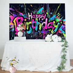 Aperturee - Aperturee Bright Color Pop Style Graffiti Birthday Backdrop