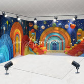 Aperturee - Aperturee Bright Colorful Arch Balloons Room Set Backdrop