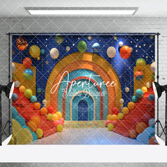 Aperturee - Aperturee Bright Colorful Arch Balloons Room Set Backdrop