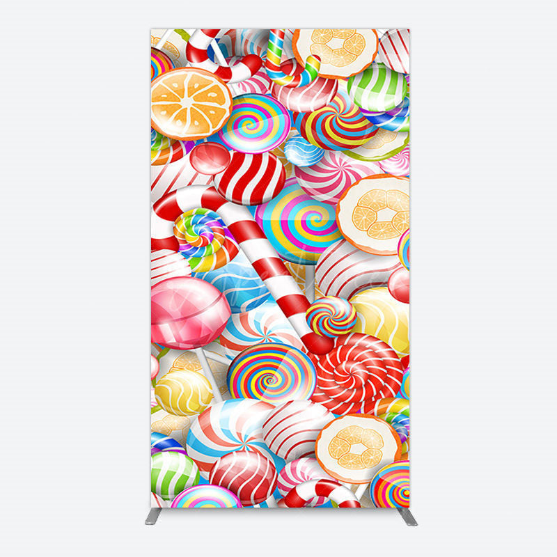 Aperturee - Aperturee Bright Colorful Candyland Birthday Rectangle Backdrop