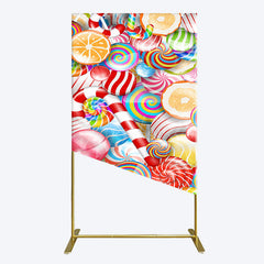 Aperturee - Aperturee Bright Colorful Candyland Birthday Rectangle Backdrop