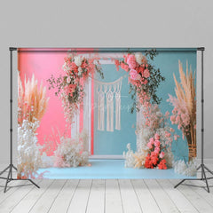 Aperturee - Aperturee Bright Floral Garden Arch Door Boho Wedding Backdrop