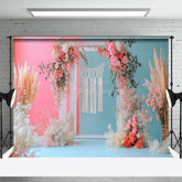 Aperturee - Aperturee Bright Floral Garden Arch Door Boho Wedding Backdrop