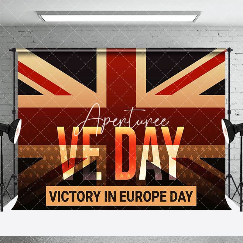 Aperturee - Aperturee British Flag Happy Victory In Europe Day Backdrop