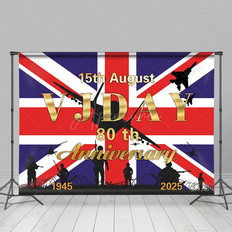 Aperturee - Aperturee British Flag Soldier VJ Day 80th Anniversary Backdrop