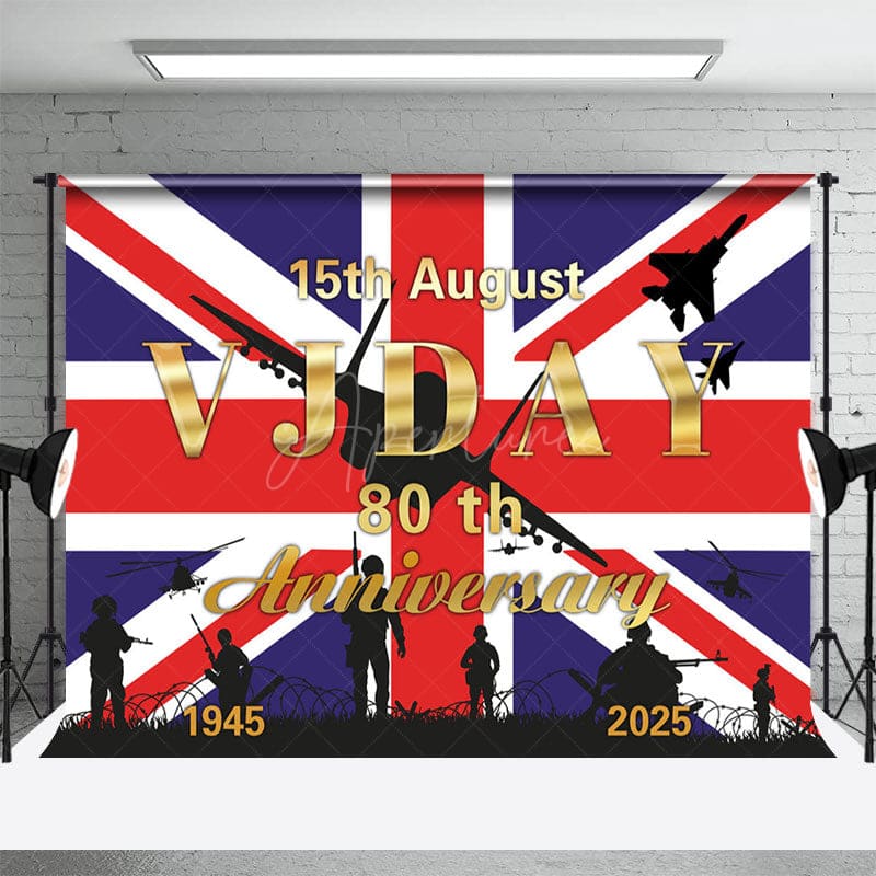 Aperturee - Aperturee British Flag Soldier VJ Day 80th Anniversary Backdrop