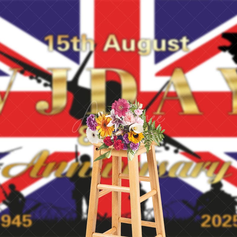 Aperturee - Aperturee British Flag Soldier VJ Day 80th Anniversary Backdrop