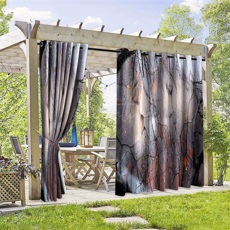 Aperturee - Aperturee Broken Graffiti Waterproof Printed Outdoor Curtains