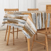Aperturee - Aperturee Brown and Grey Gradient Glitter Rectangle Tablecloth for Neutral and Elegant Modern Party Decor