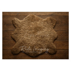 Aperturee - Aperturee Brown Carpet Wood Soft Rubber Floor Mat For Photo
