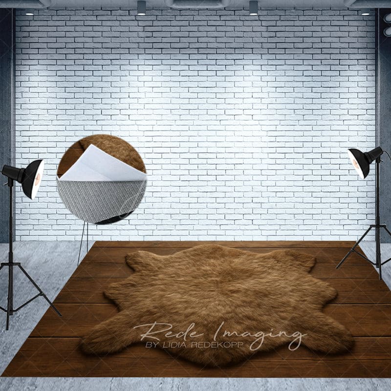 Aperturee - Aperturee Brown Carpet Wooden Fabric Floor Backdrop For Photo