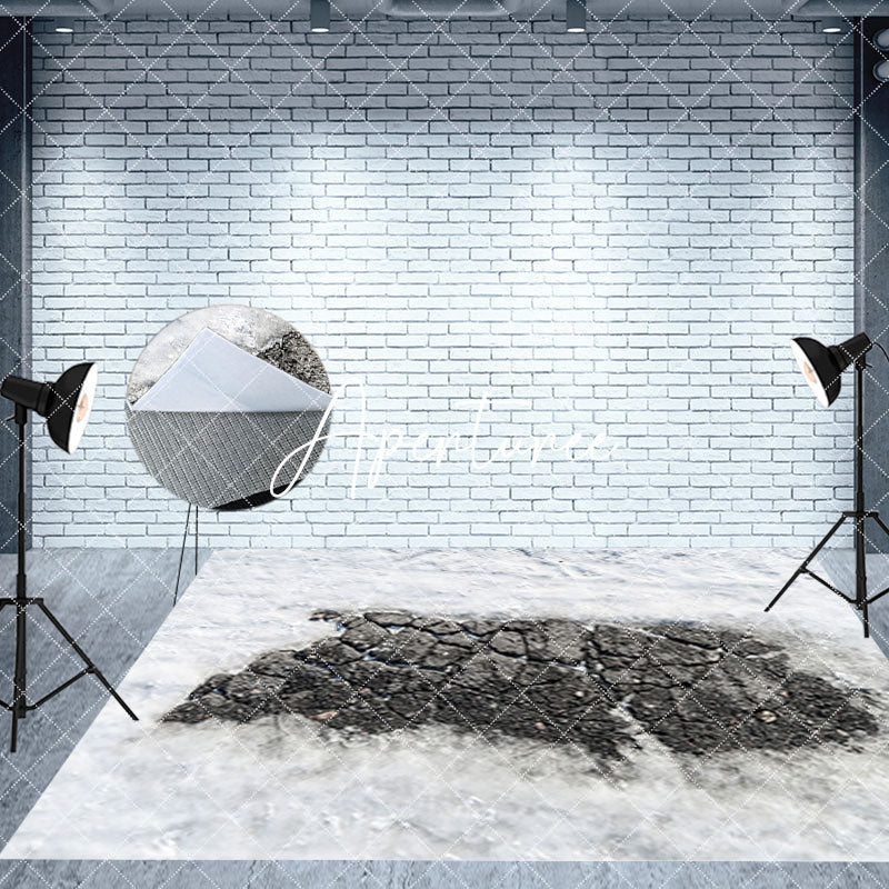 Aperturee - Aperturee Brown Festive Christmas Vibe House Room Set Backdrop