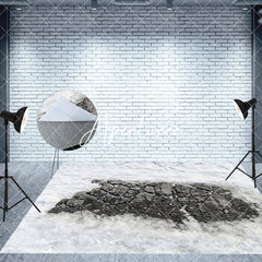 Aperturee - Aperturee Brown Festive Christmas Vibe House Room Set Backdrop