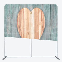 Aperturee - Aperturee Brown Heart Moss Green Wood Birthday Backdrop Cover