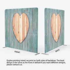 Aperturee - Aperturee Brown Heart Moss Green Wood Birthday Backdrop Cover