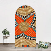 Aperturee - Aperturee Brown Orange Braided Twine Ethiopian Arch Backdrop