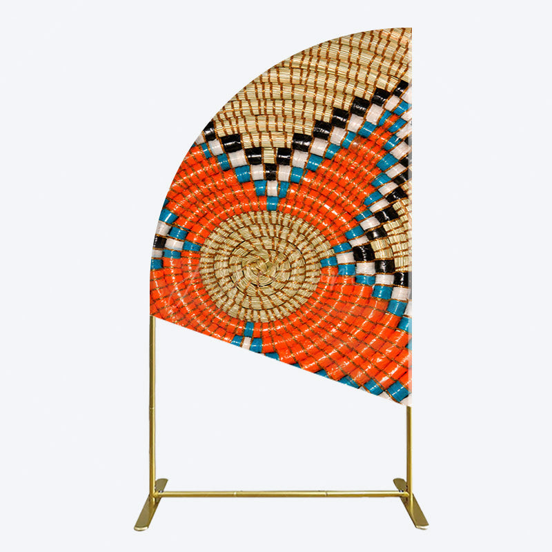 Aperturee - Aperturee Brown Orange Braided Twine Ethiopian Half Moon Arch Backdrop