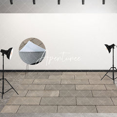 Aperturee - Aperturee Brown Paving Stones Pattern Fabric Floor Backdrop
