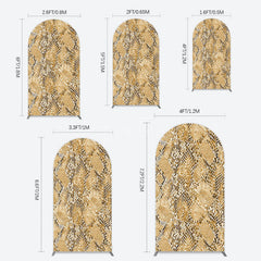 Aperturee - Aperturee Brown Python Skin Pattern Happy Birthday Arch Backdrop