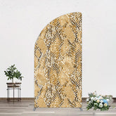 Aperturee - Aperturee Brown Python Skin Pattern Happy Birthday Half Moon Arch Backdrop