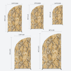 Aperturee - Aperturee Brown Python Skin Pattern Happy Birthday Half Moon Arch Backdrop