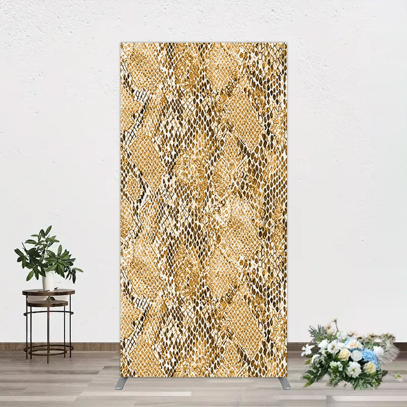 Aperturee - Aperturee Brown Python Skin Pattern Happy Birthday Rectangle Backdrop