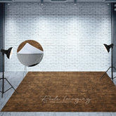Aperturee - Aperturee Brown Retro Old Style Fabric Floor Backdrop For Photo
