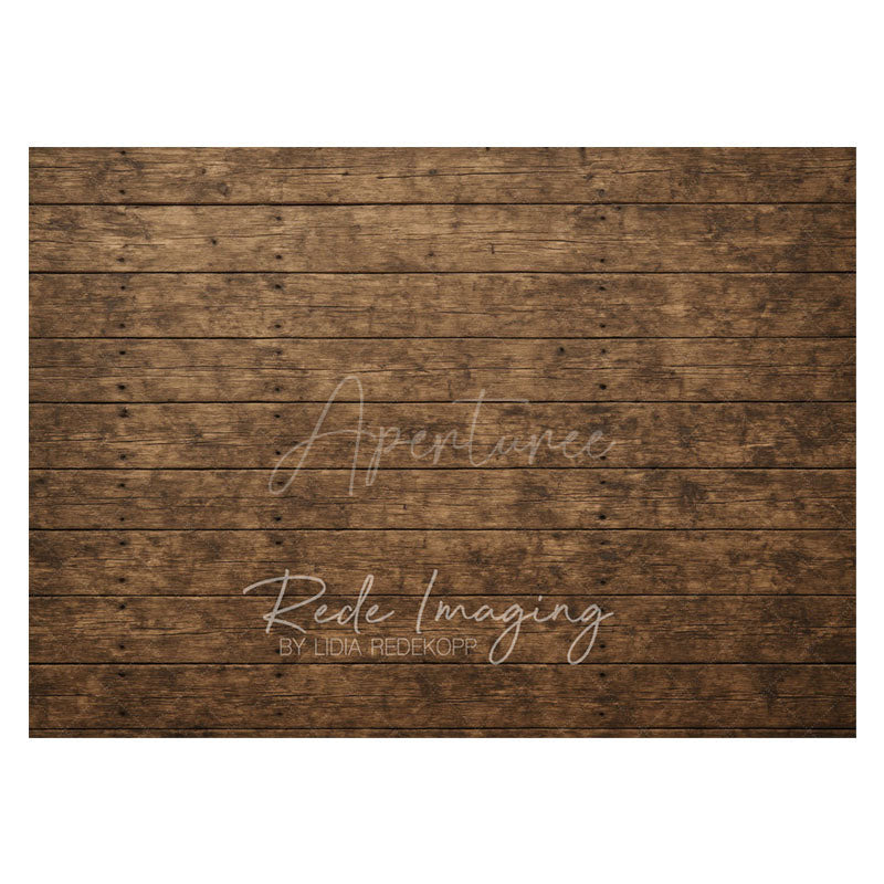 Aperturee - Aperturee Brown Retro Old Style Wood Rubber Floor Mat For Photo