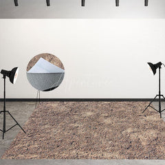 Aperturee - Aperturee Brown Soil Sand Gravel Pattern Fabric Floor Backdrop