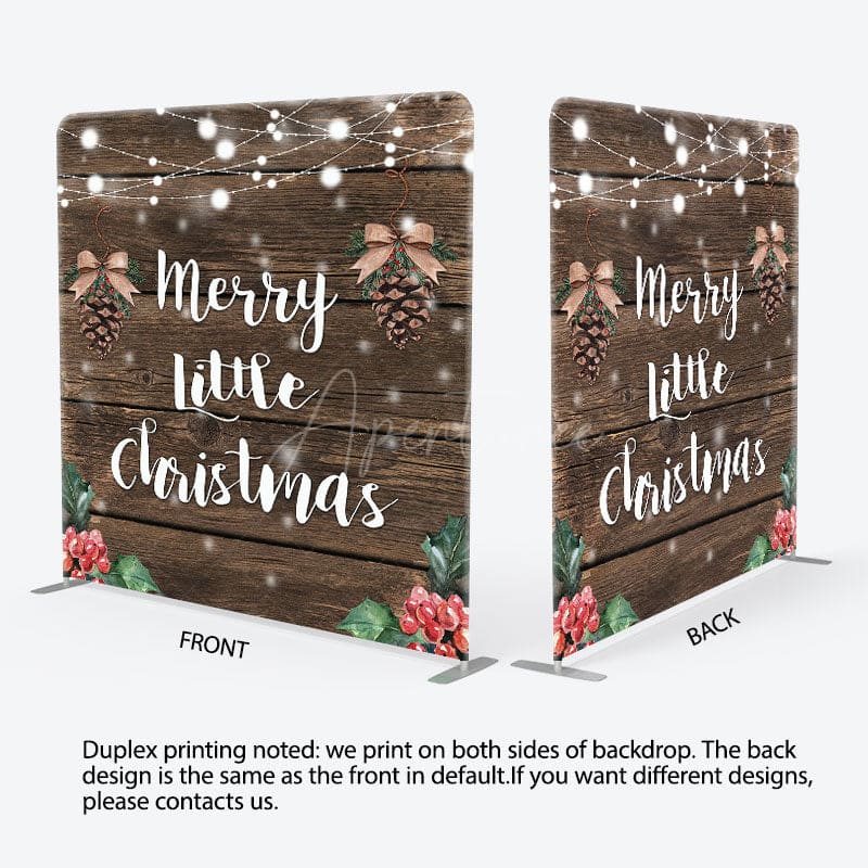 Aperturee - Aperturee Brown Wood Pinecone Cherry Xmas Pillow Case Backdrop