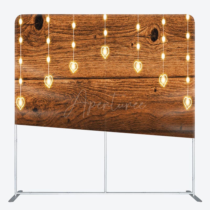 Aperturee - Aperturee Brown Wood Wall And Floor Fabric Backdrop For Party