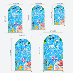 Aperturee - Aperturee Bruh Its My Birthday Sweet Pool Party Arch Backdrop