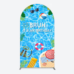 Aperturee - Aperturee Bruh Its My Birthday Sweet Pool Party Arch Backdrop