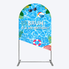 Aperturee - Aperturee Bruh Its My Birthday Sweet Pool Party Arch Backdrop