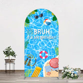 Aperturee - Aperturee Bruh Its My Birthday Sweet Pool Party Arch Backdrop