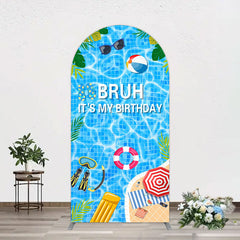 Aperturee - Aperturee Bruh Its My Birthday Sweet Pool Party Arch Backdrop