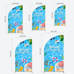 Aperturee - Aperturee Bruh Its My Birthday Sweet Pool Party Half Moon Arch Backdrop