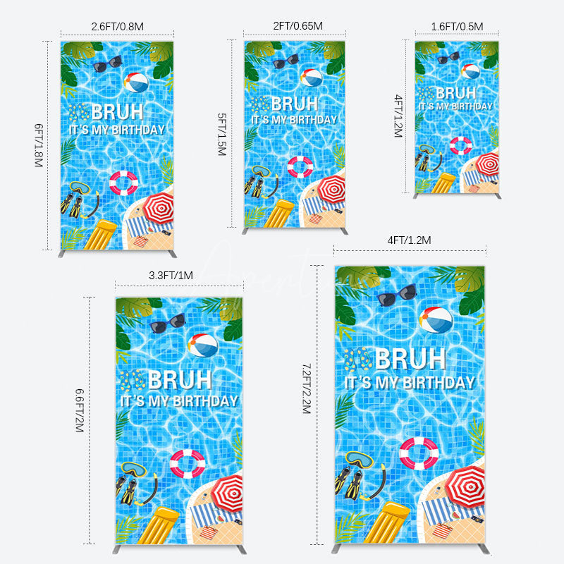 Aperturee - Aperturee Bruh Its My Birthday Sweet Pool Party Rectangle Backdrop