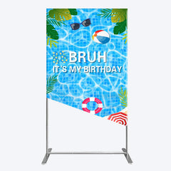 Aperturee - Aperturee Bruh Its My Birthday Sweet Pool Party Rectangle Backdrop