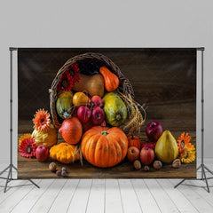 Aperturee - Aperturee Bumper Harvest Wooden Simple Vibe Autumn Backdrop