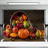 Aperturee - Aperturee Bumper Harvest Wooden Simple Vibe Autumn Backdrop