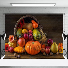 Aperturee - Aperturee Bumper Harvest Wooden Simple Vibe Autumn Backdrop