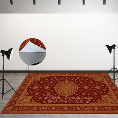 Aperturee - Aperturee Burgundy Baroque Fabric Floor Backdrop For Photo
